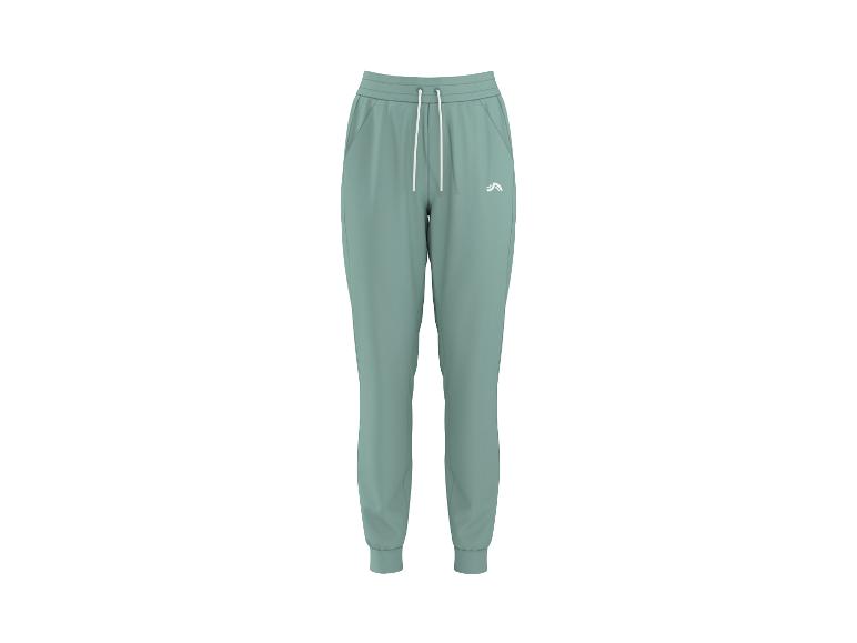 Groene joggingbroek met trekkoord en elastische boorden.