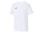 Wit T-shirt met korte mouwen en een klein zwart logo op de borst.