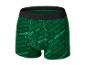 Donkergroene Parkside boxershorts met tekstpatroon.