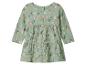 Groene babyjurk met bloemenprint en lange mouwen