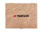 Houten opbergdoos met Parkside-logo.