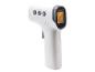 Witte Sensiplast digitale infraroodthermometer met een display dat 37,6°C toont.