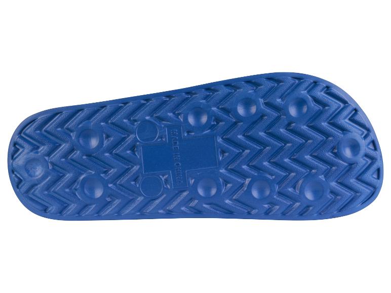 Textuur van blauwe slippers.