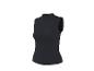 Zwarte mouwloze top met col voor dames.