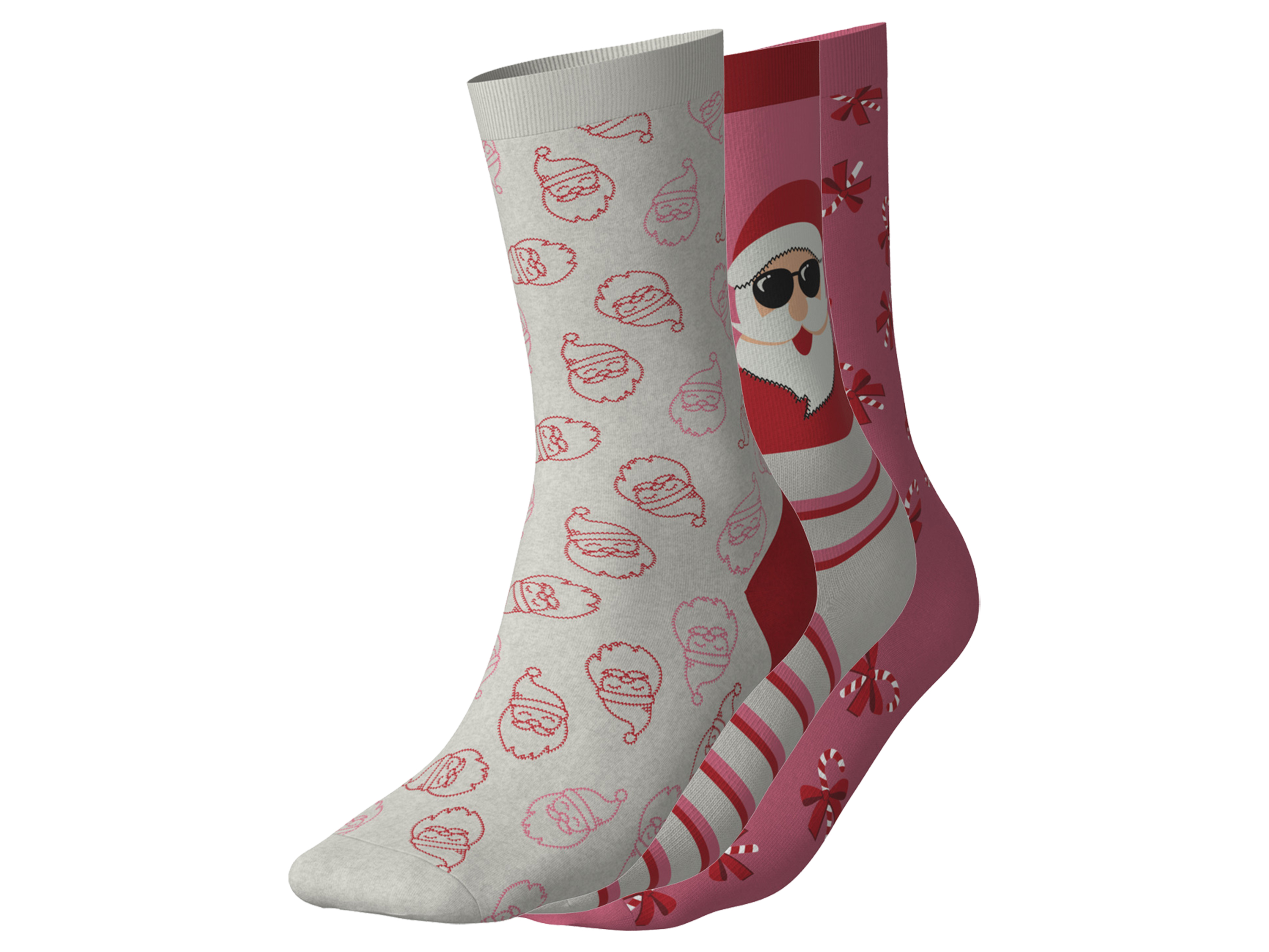 esmara Dames sokken, 3 paar. (roze/beige, 35-38)