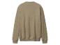 Achterkant van een beige fleece sweatshirt met lange mouwen.