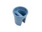 Blauwe plastic emmer met intern compartiment, bovenaanzicht