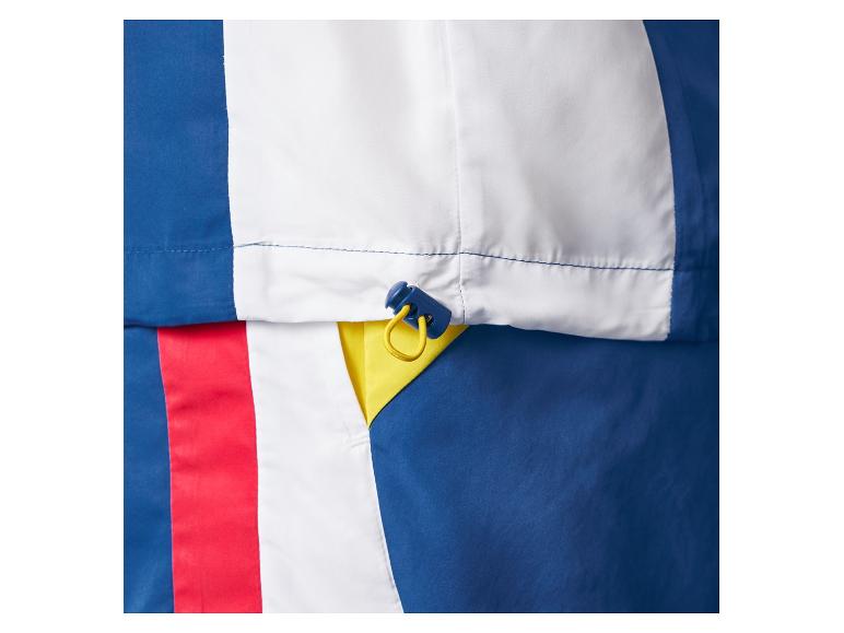 Blauw, wit en roze color-block jack en short