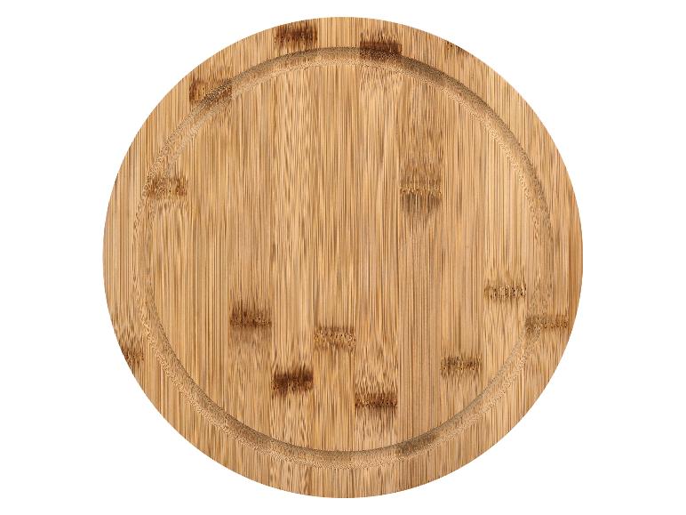 Ronde bamboe snijplank met sapgoot