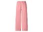 Roze wijde broek met elastische tailleband