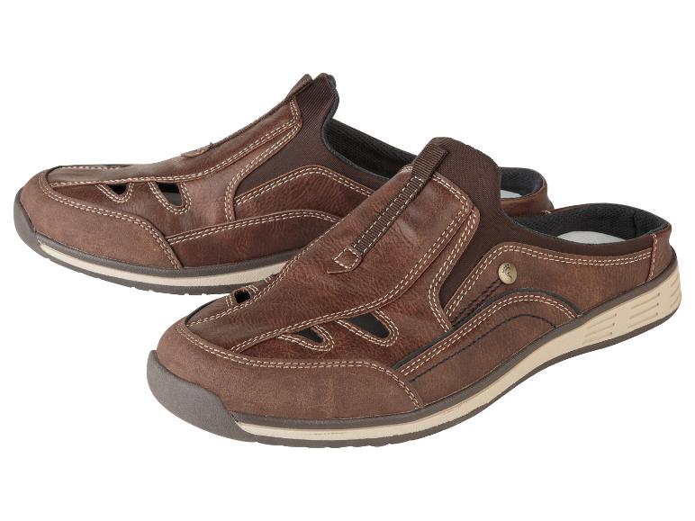 Bruine leren sandalen, casual stijl.