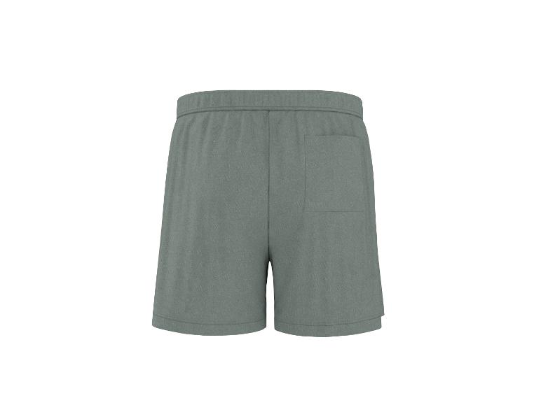 Grijze heren sportshort met elastische tailleband en achterzak.