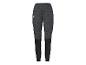 Zwarte en grijze sportbroek met patroon, elastische tailleband en geribde enkels.