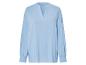 Lichtblauwe blouse met lange mouwen, V-hals.