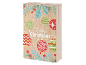 Houten kerstbord met de tekst «Merry Christmas» en kerstballen.