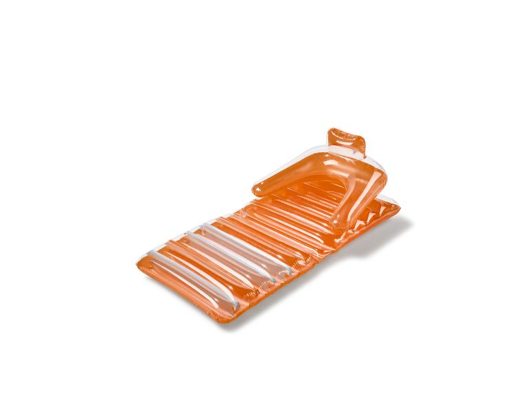 Oranje opblaasbaar zwembadmatras met rugleuning en armleuningen