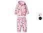 Roze babyhoodie en broek met hartjespatroon