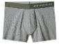 Grijsgroene boxershorts met een groene tailleband met witte coördinaten.