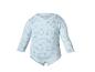 Lichtblauwe baby romper met lange mouwen en berenpatroon