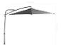 Grijze zweefparasol met afmetingen 300cm (breedte) x 247cm (hoogte).