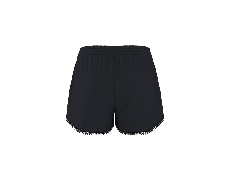 Zwarte shorts met kanten rand, achteraanzicht.