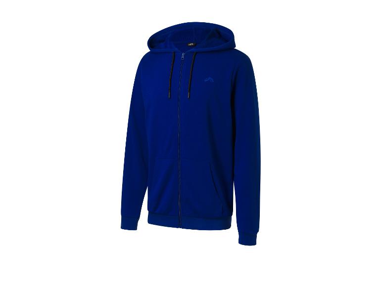 Een blauwe Crivit hoodie met rits.