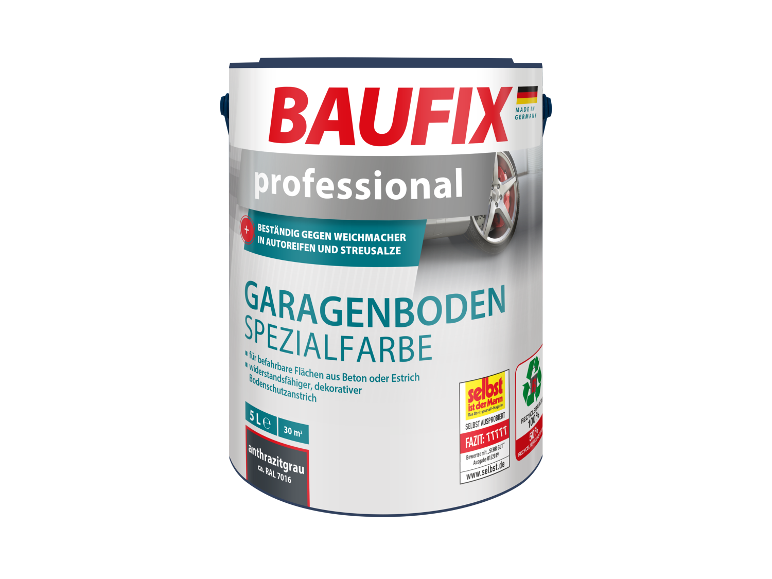 Baufix speciale garageverf: 5 liter emmer, antraciet RAL 7016.