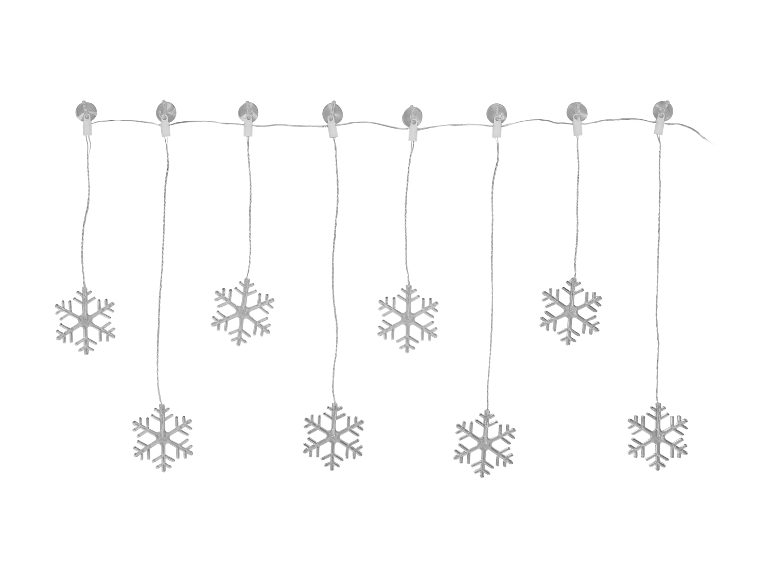Sneeuwvlok lichtsnoer, perfect voor feestelijke decoratie.