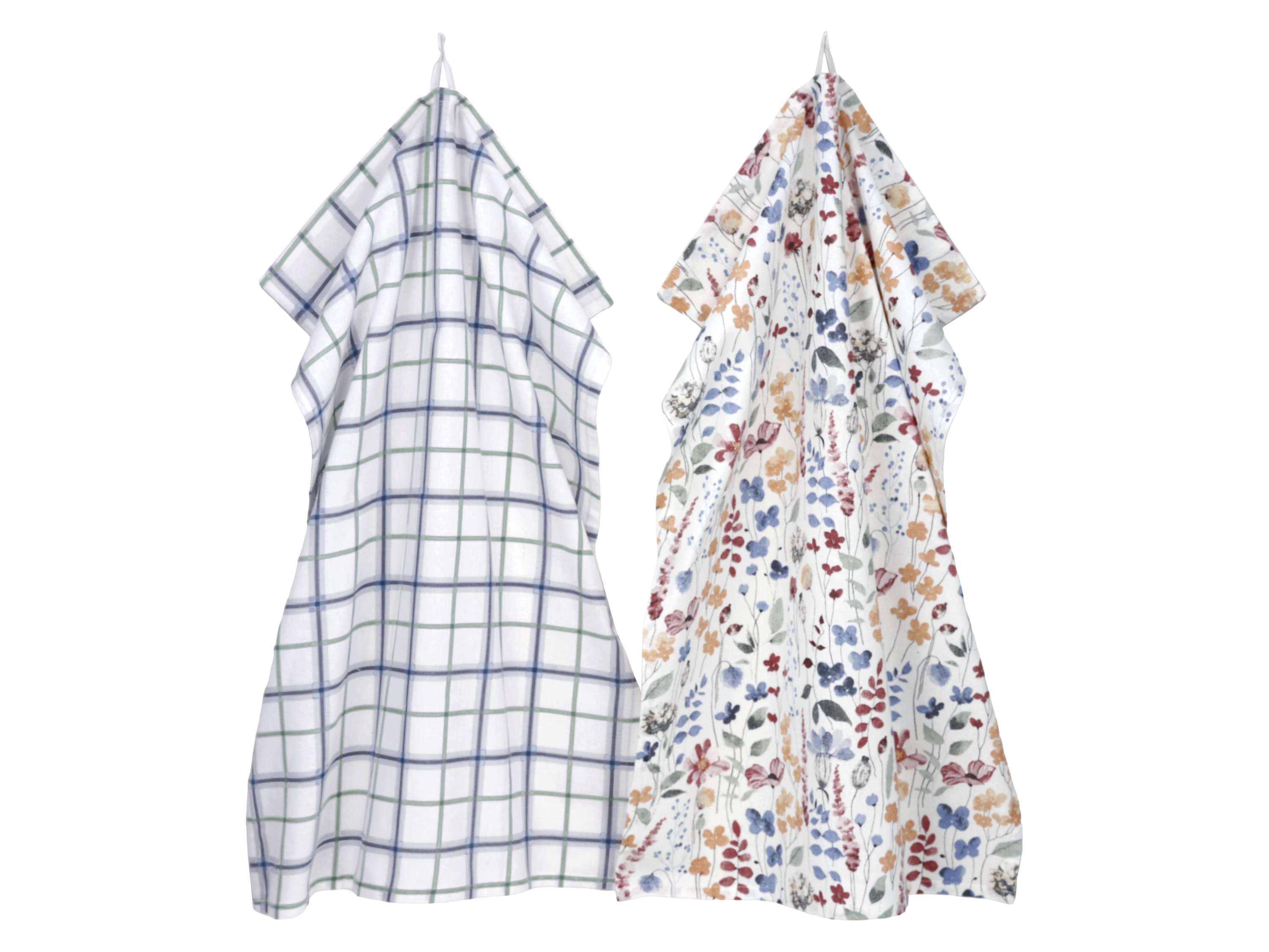 LIVARNO Set van 2 theedoeken 50 x 70 cm (Blauw)