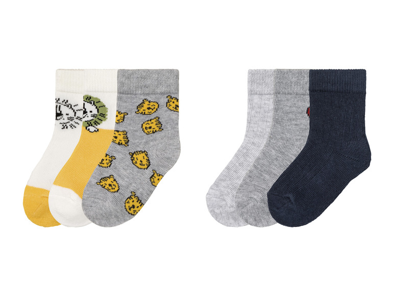 Ga naar volledige schermweergave: lupilu® Babyjongens sokken, 3 paar, met bio-katoen - afbeelding 1