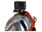 GoPro bevestigd op een oranje duikmasker.