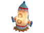 Pluche nachtlampje in de vorm van een raket.