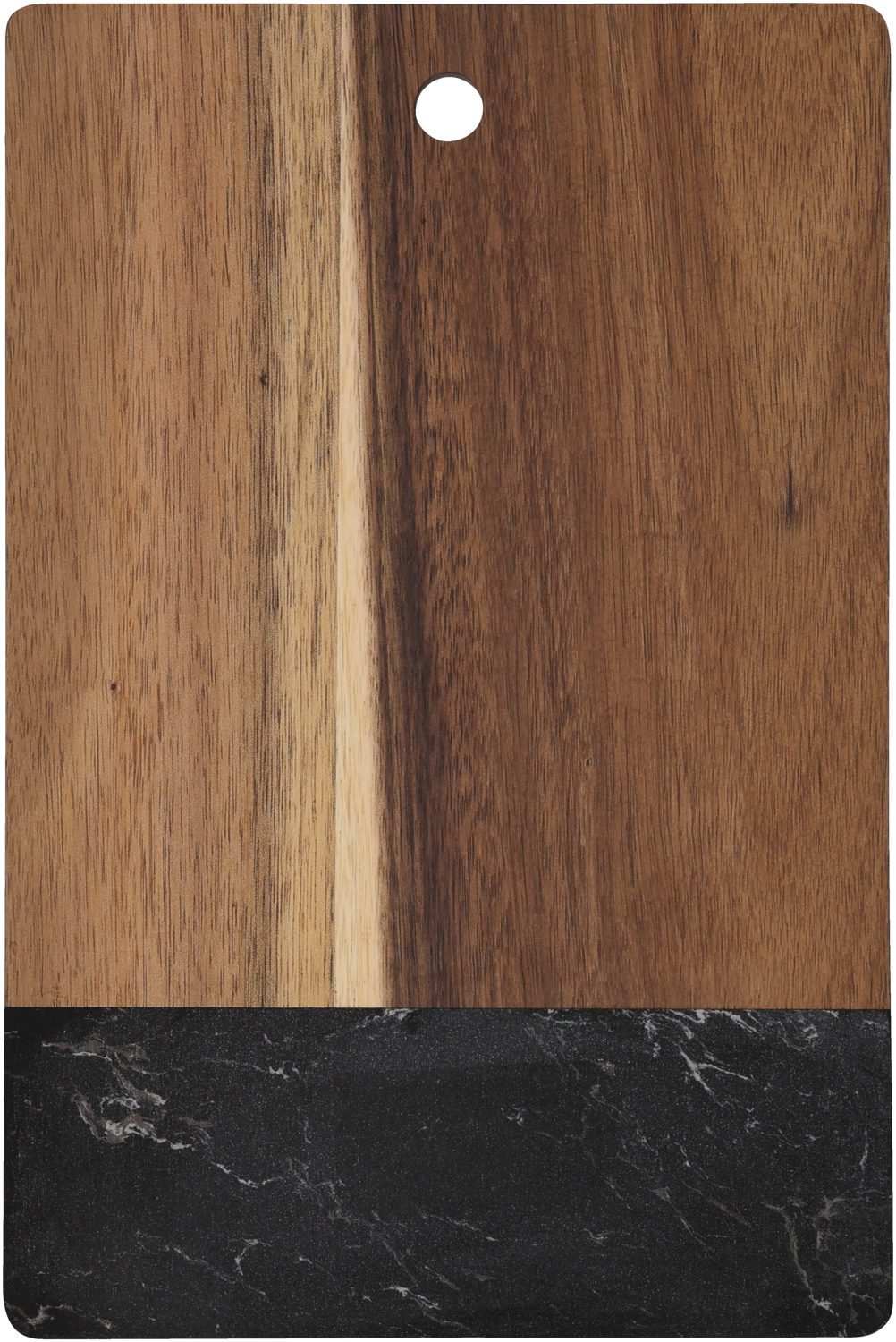 SILVERCREST Acaciahouten serveerplank met marmereffect, 30 x 20 cm of Ø25 cm (rechthoekig/donker)