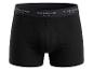 Zwarte herenboxershorts met elastische tailleband met merknaam.