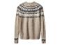 Beige gebreide trui met Fair Isle patroon