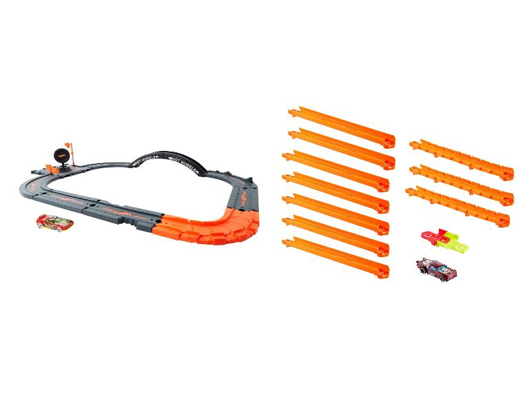 Hot Wheels racebaan met twee auto's en extra baandelen