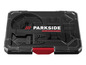 Parkside Performance gereedschapset met verschillende bits in een zwarte doos.