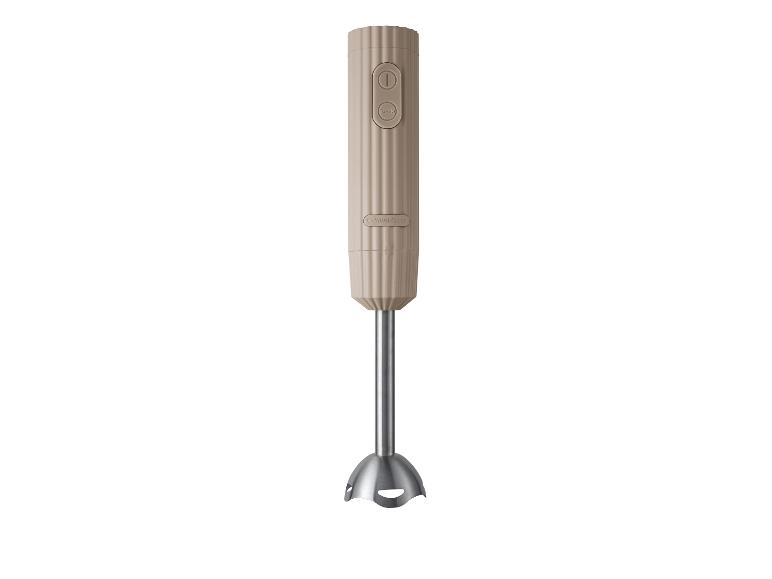 Beige SilverCrest staafmixer met aan/uit- en turboknoppen