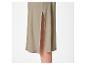 Beige midi jurk met split, minimalistische stijl.