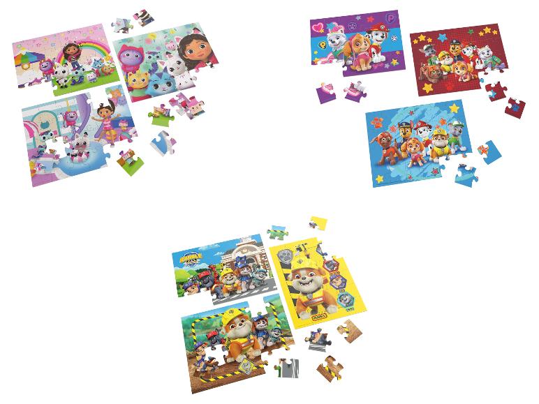 Puzzelset met Paw Patrol, Gabby's Poppenhuis en Dora de Ontdekker thema's