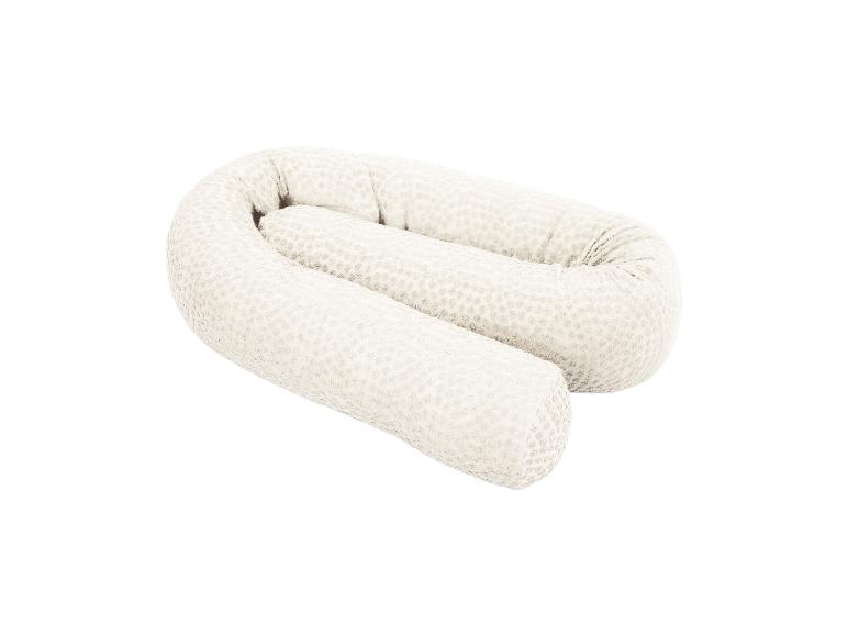 Beige U-vormig voedingskussen met gestippelde textuur