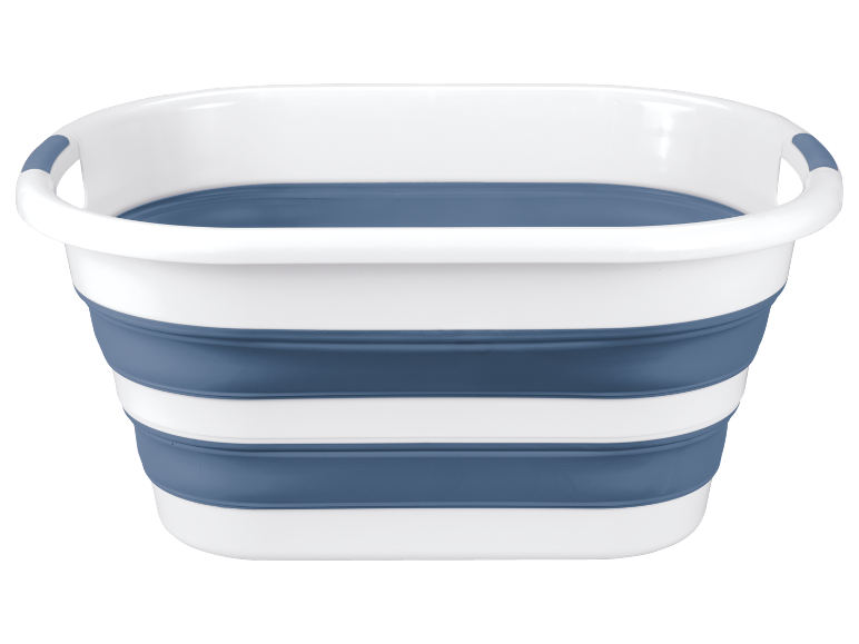 Opvouwbare wasmand in wit en blauw