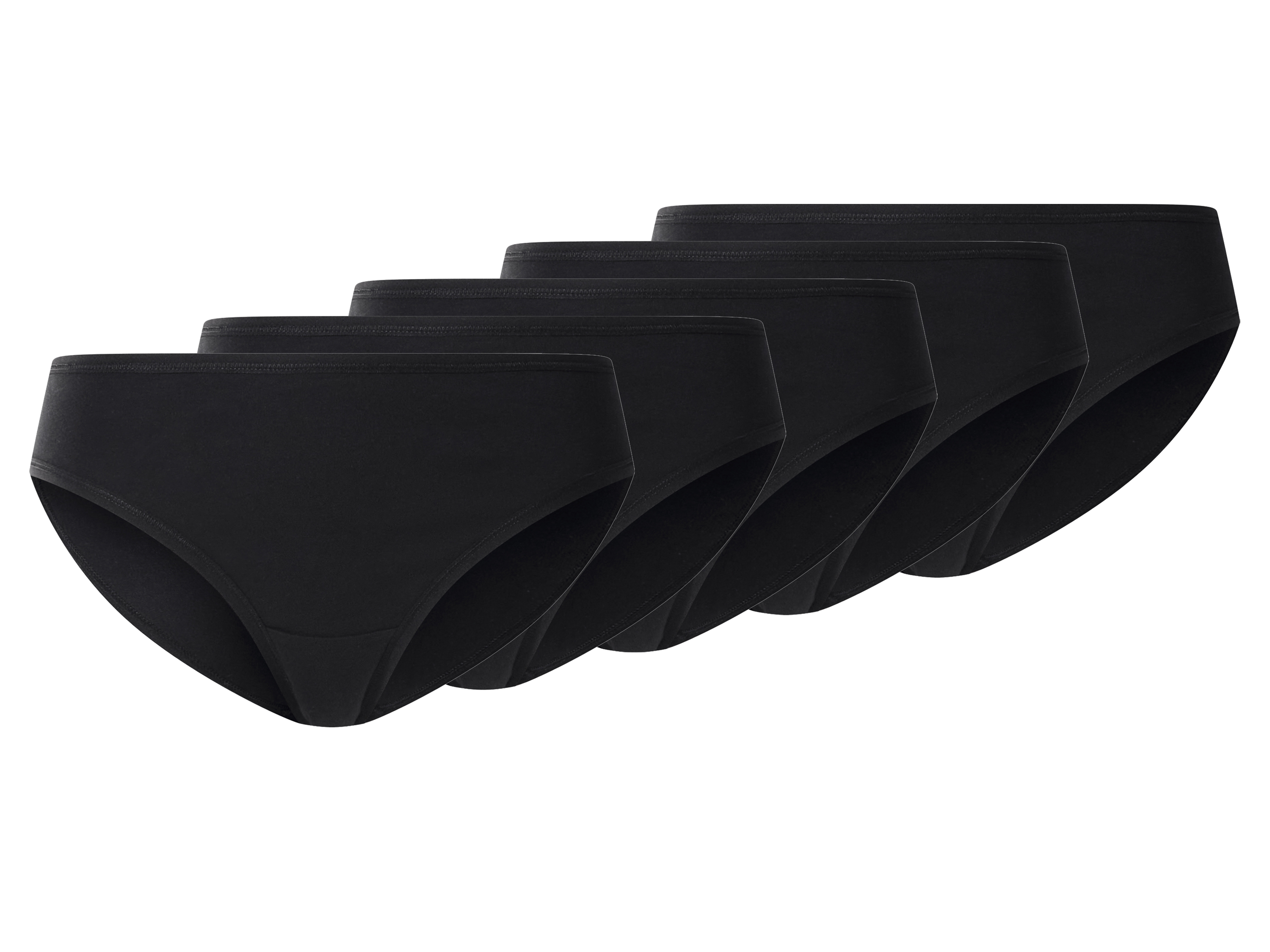 esmara Set van 5 dames onderbroeken (Zwart, XL (48/50))