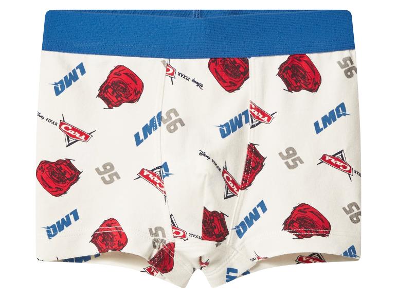 Witte boxershort met blauwe tailleband en Cars-filmafdruk