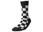 Sok met zwart-wit geblokt patroon.