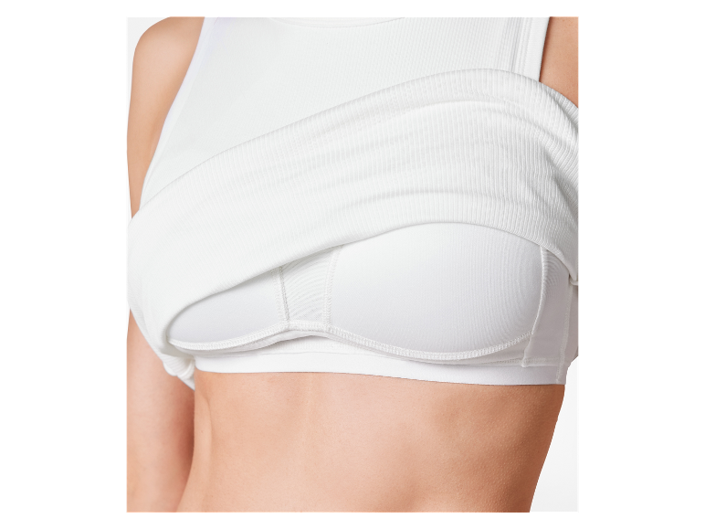 Witte geribbelde sportbeha.