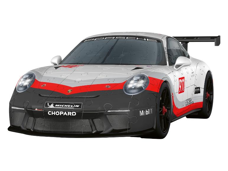 Porsche 911 GT3 Cup 3D-puzzel, met Michelin, Chopard, Mobil 1 en Boss logo's