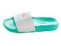 Turquoise slippers met witte band met zon- en golfmotief