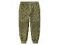 Kinder khaki gewatteerde broek met elastische taille en geribbelde manchetten.