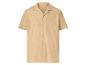 Beige herenoverhemd met korte mouwen en kraag
